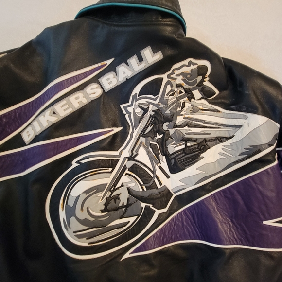 VTG Daytona Bike Week Jeff Hamilton 96 Biker Ball Leather Bomber Jacket Mens XL - Picture 6 of 17